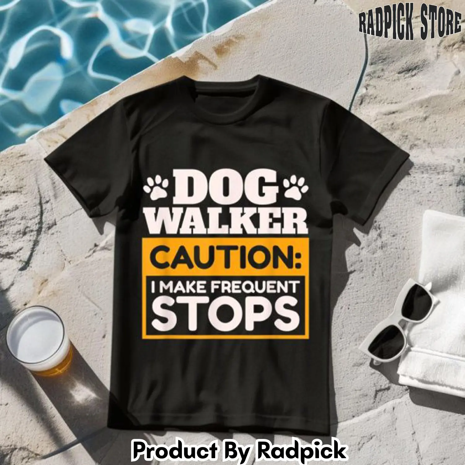 Dog walker i make frequent stops tshirt rp2555173